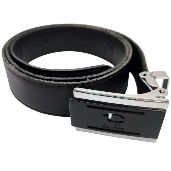 Danihlm Men's Black Leather Belt with Beautiful Silver Buckle Made in Bulgaria - Picture 2 of 8